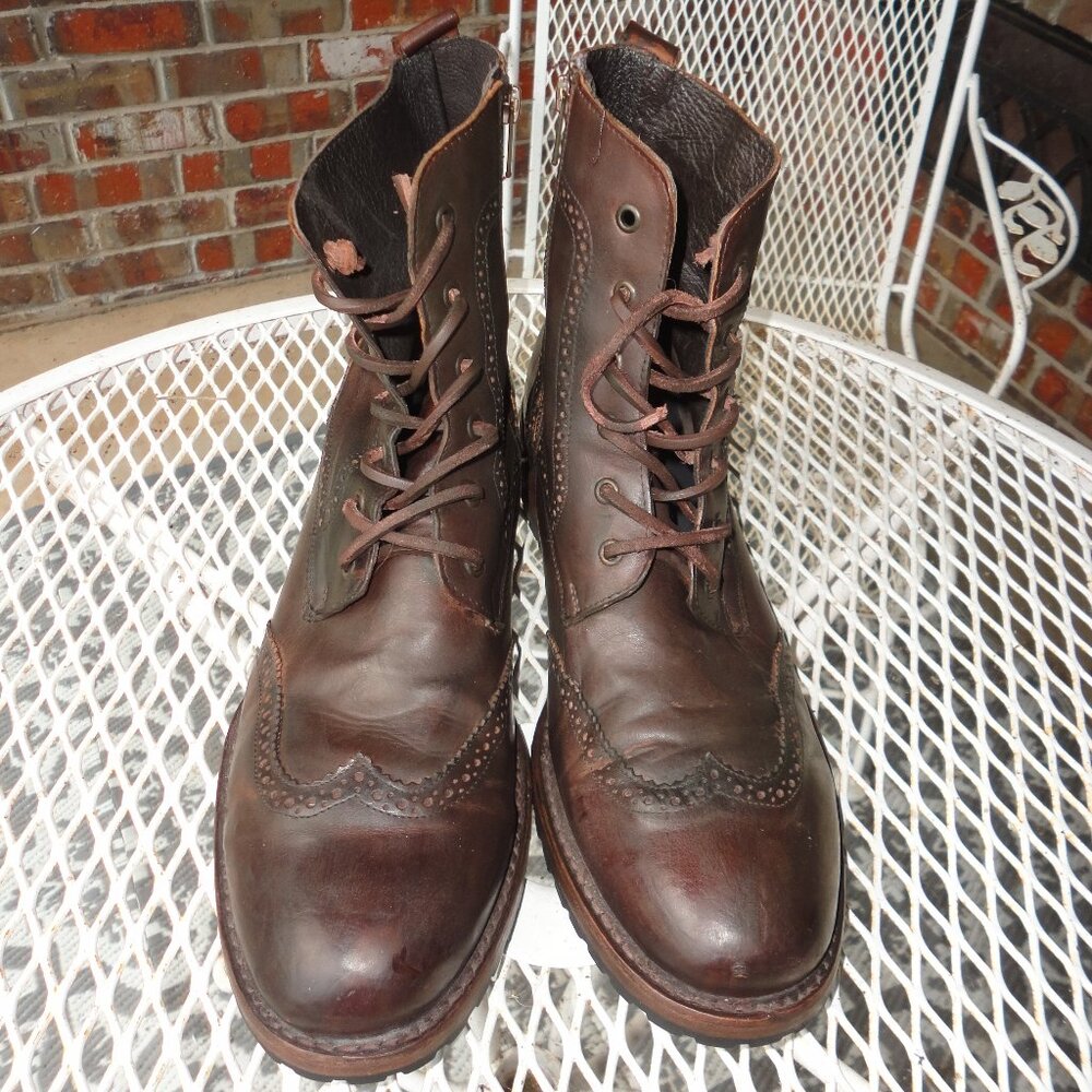 FREEBIRD Men's Brown Leather "Crawford" Zip Up Chelsea Boots Size 45 (13)